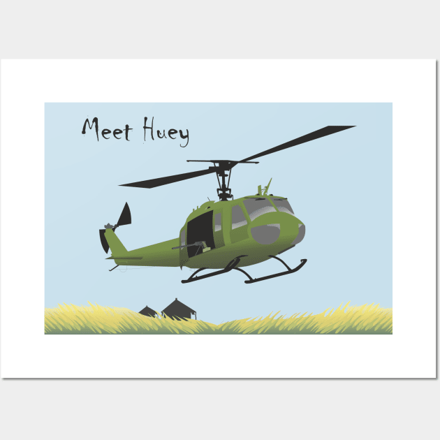 Huey Helicopter in Vietnam Wall Art by NorseTech